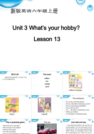 六年级英语上册 unit3 lesson13课件 人教新版