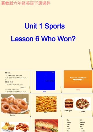 六年级英语下册 Unit 1 Lessson 6(2)课件 冀教版