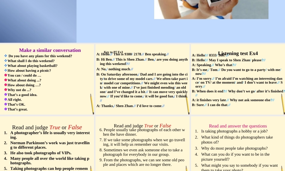 六年级英语下册 Unit 1 Our Hobbies课件 教科版