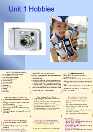 六年级英语下册 Unit 1 Our Hobbies课件 教科版