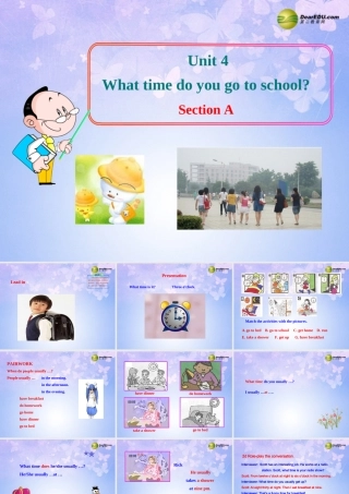 六年级英语下册 Unit 4 What time do you go to school Section AB课件 鲁教版五四制
