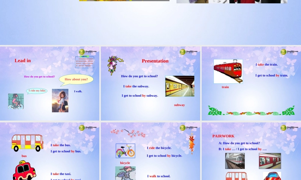 六年级英语下册 Unit 5 How do you get to school Section AB课件 鲁教版五四制