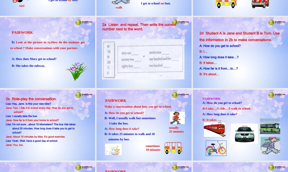 六年级英语下册 Unit 5 How do you get to school Section AB课件 鲁教版五四制