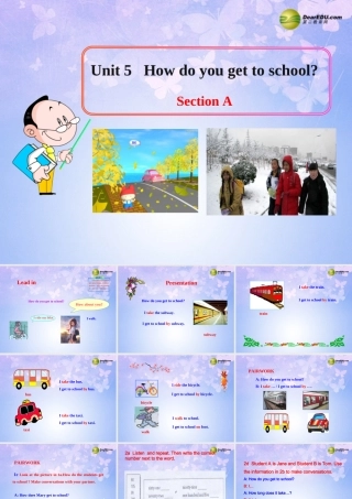 六年级英语下册 Unit 5 How do you get to school Section AB课件 鲁教版五四制