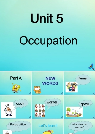 六年级英语下册 Unit 5 Occupation Part A课件1 闽教版（三起）-闽教版小学六年级下册英语课件