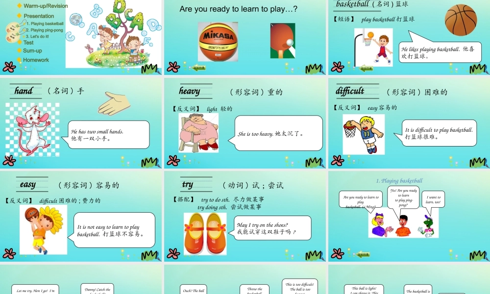 六年级英语下册 Unit 1 Sports Lesson 3 Let’s Play课件 冀教版（三起）-冀教版小学六年级下册英语课件