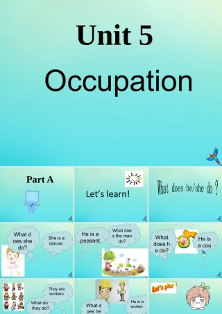 六年级英语下册 Unit 5 Occupation Part A课件2 闽教版（三起）-闽教版小学六年级下册英语课件