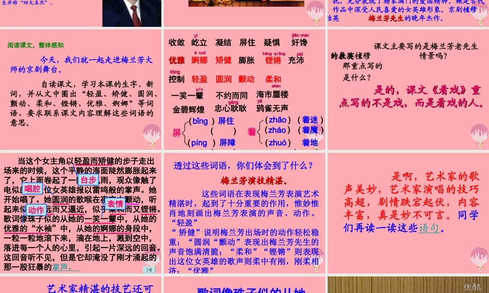 六年级语文上册 第25课 看戏课件3 西师大版-西师大版小学六年级上册语文课件