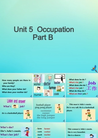 六年级英语下册 Unit 5 Occupation Part B课件3 闽教版（三起）-闽教版小学六年级下册英语课件
