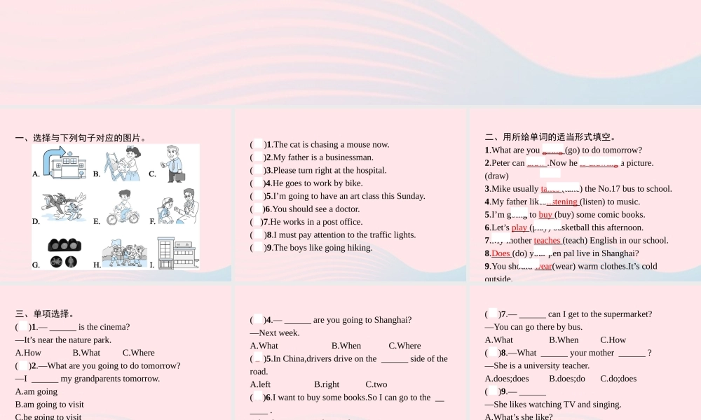 六年级英语上册 专项复习 句子专项课件 人教PEP版-人教PEP小学六年级上册英语课件