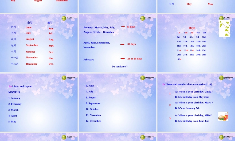 六年级英语下册 Unit 1 When is your birthday Section AB课件 鲁教版五四制