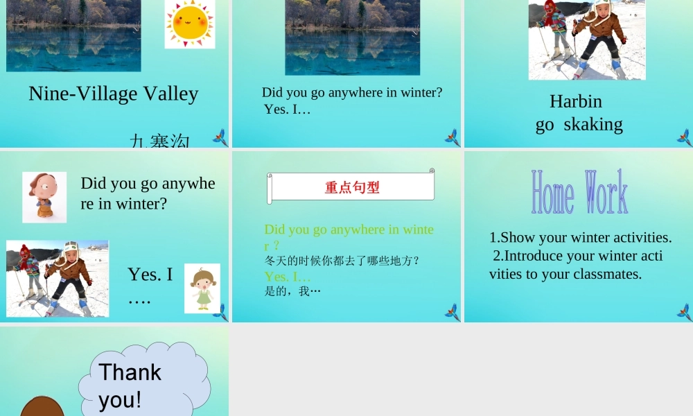 六年级英语下册 Unit 1 Winter Activities Part A课件1 闽教版（三起）-闽教版小学六年级下册英语课件