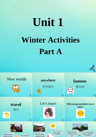 六年级英语下册 Unit 1 Winter Activities Part A课件1 闽教版（三起）-闽教版小学六年级下册英语课件