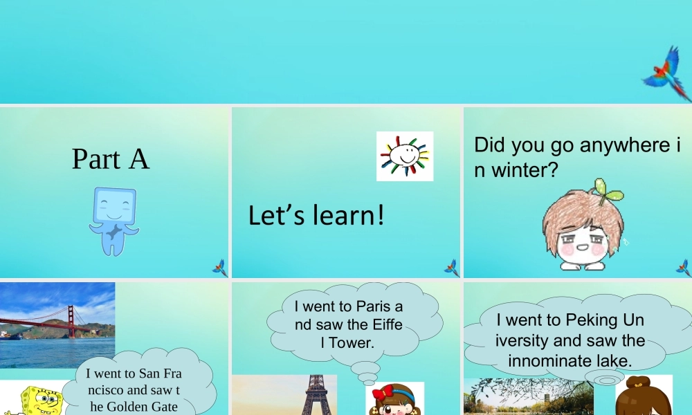 六年级英语下册 Unit 1 Winter Activities Part A课件2 闽教版（三起）-闽教版小学六年级下册英语课件