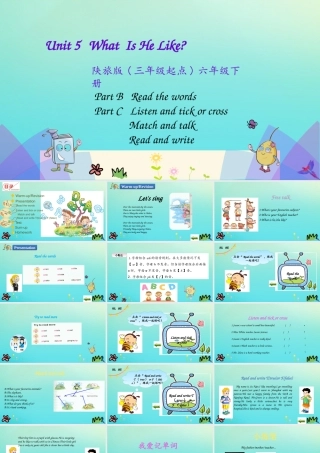 六年级英语下册 Unit 5 What Is He Like（第4课时）课件 陕旅版（三起）-陕旅版小学六年级下册英语课件