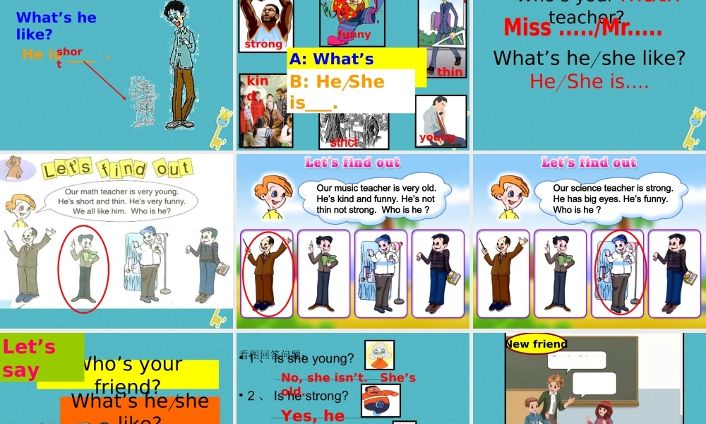 六年级英语下册 Unit 5 What Is he like课件 陕旅版-陕旅版小学六年级下册英语课件