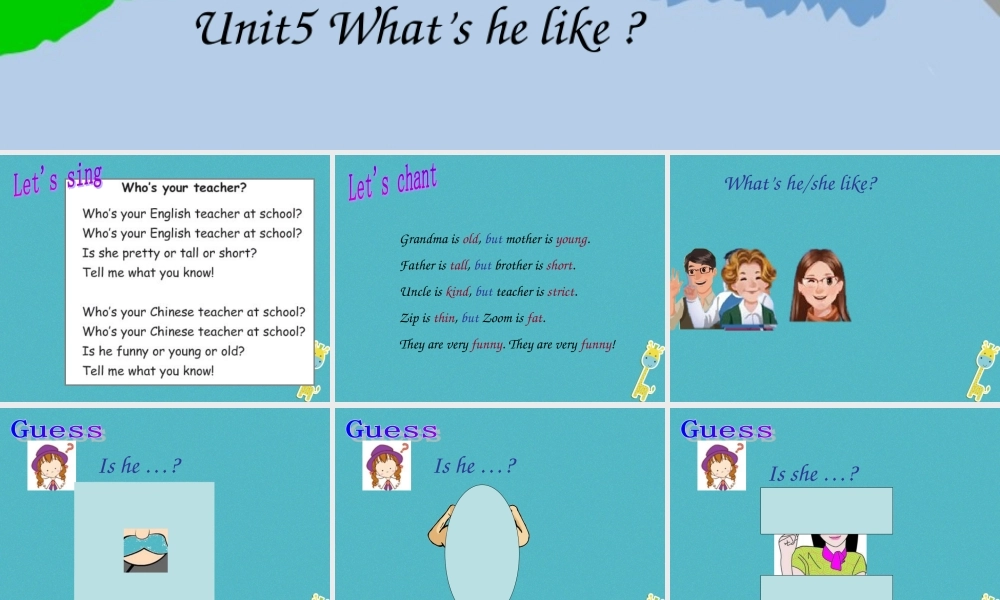 六年级英语下册 Unit 5 What Is he like课件1 陕旅版-陕旅版小学六年级下册英语课件