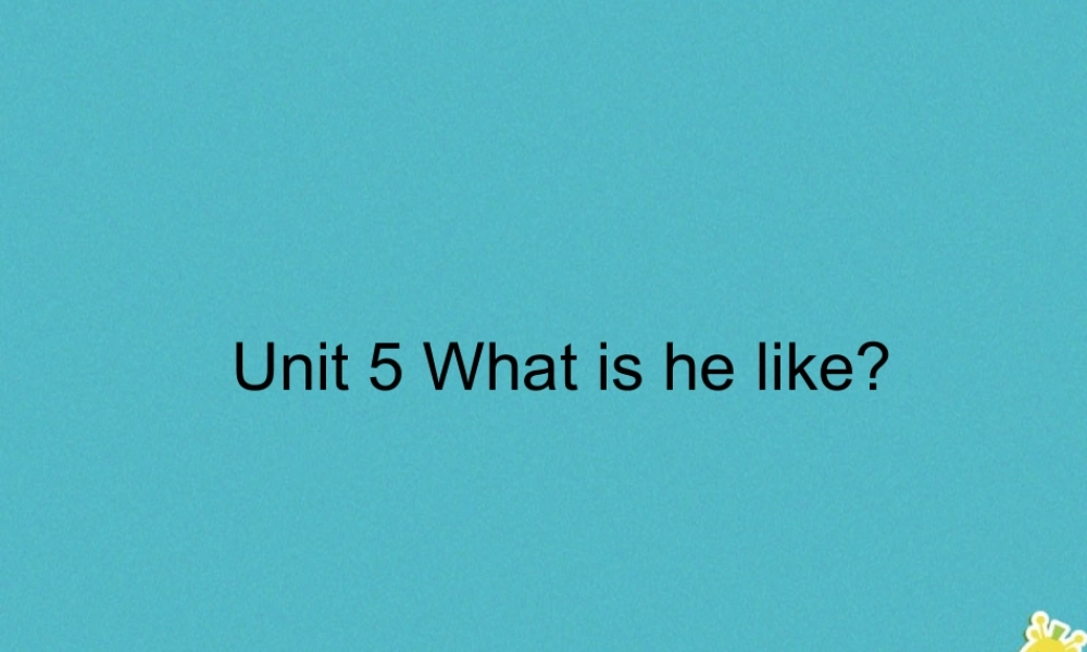 六年级英语下册 Unit 5 What Is he like课件2 陕旅版-陕旅版小学六年级下册英语课件