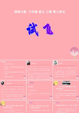 六年级语文上册 第27课 试飞课件1 西师大版-西师大版小学六年级上册语文课件
