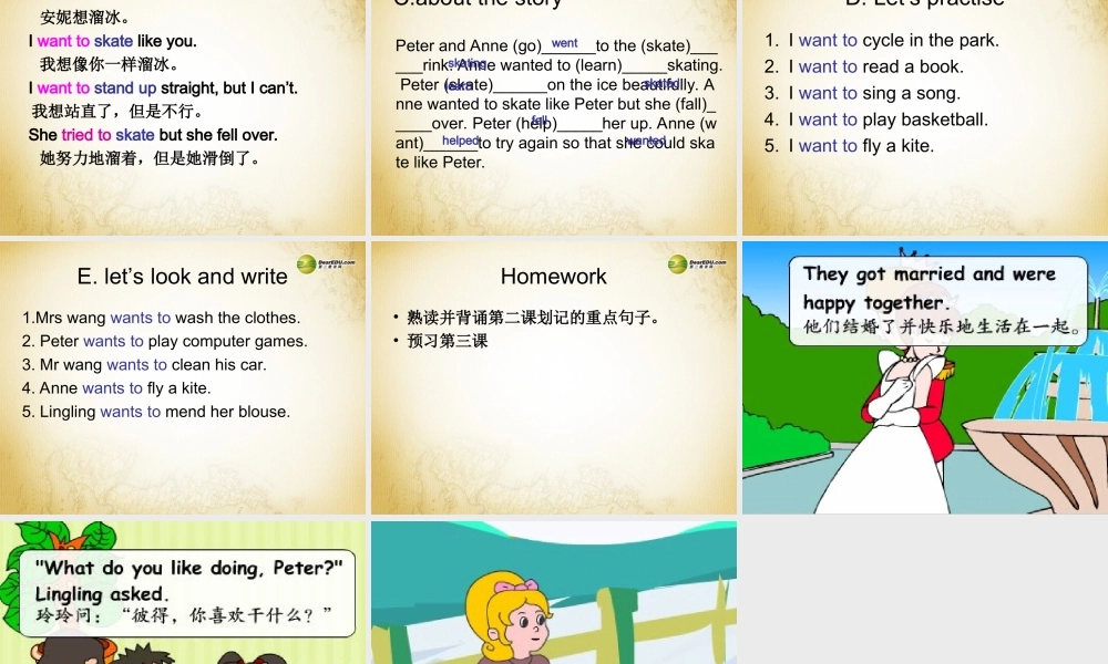 六年级英语下册 Unit 2 Anne wanted to skate课件 湘少版