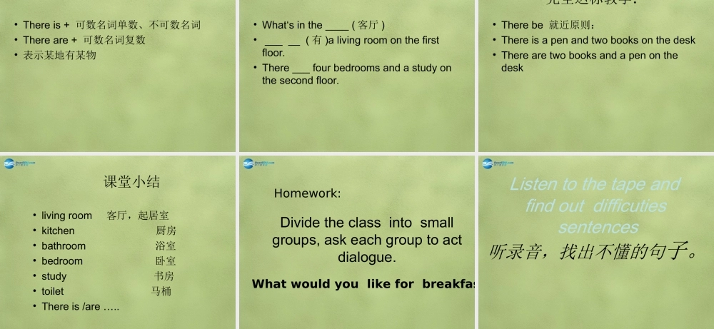 六年级英语上册《Lesson 2 Jenny’s House》课件3 冀教版