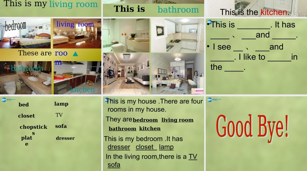 六年级英语上册《Lesson 2 Jenny’s House》课件4 冀教版