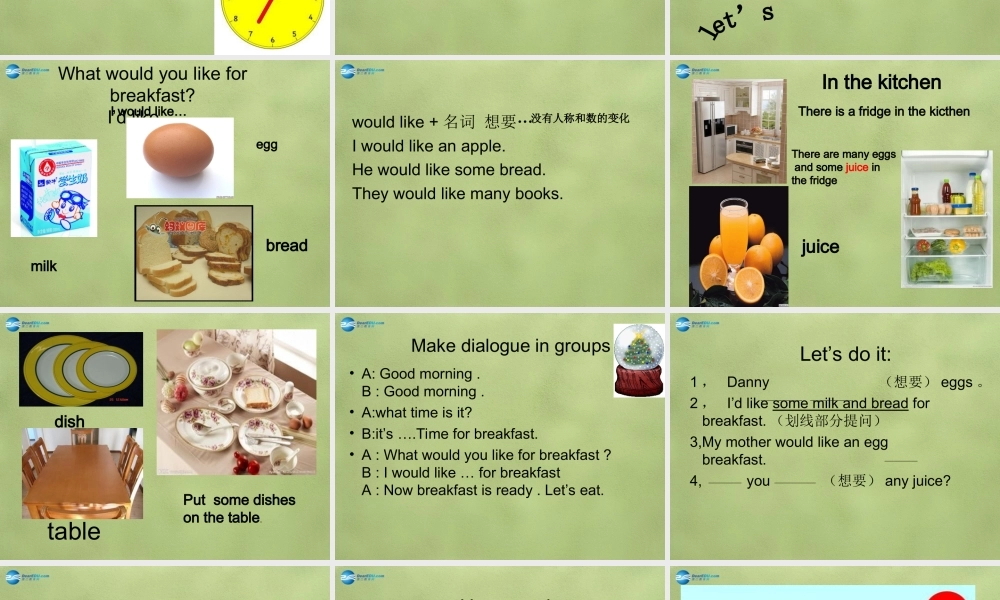 六年级英语上册《Lesson 3 Making Breakfast》课件1 冀教版