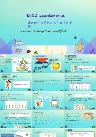 六年级英语下册 Unit 2 Good Health to You Lesson 7 Always Have breakfast课件 冀教版（三起）-冀教版小学六年级下册英语课件