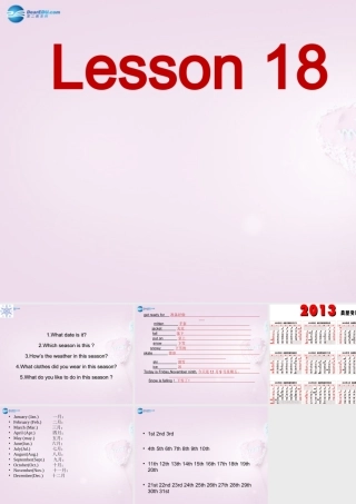 六年级英语上册《Lesson 14 Snow! It’s Winter》课件2 冀教版