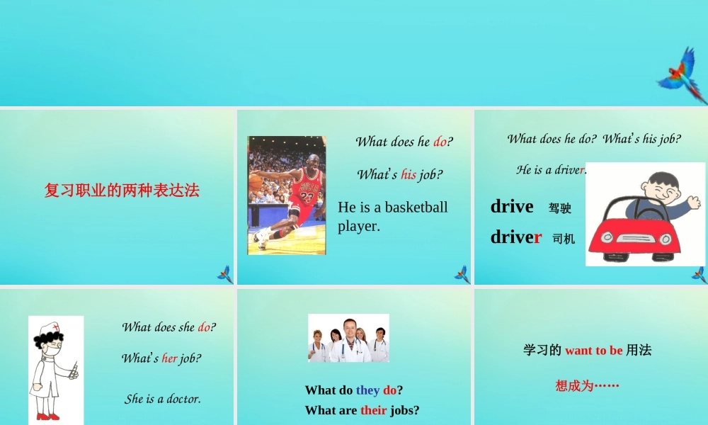 六年级英语下册 Unit 6 Dream Job Part A课件3 闽教版（三起）-闽教版小学六年级下册英语课件
