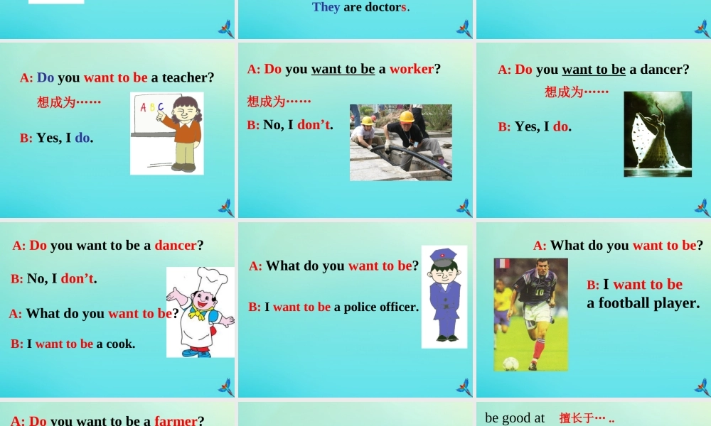 六年级英语下册 Unit 6 Dream Job Part A课件3 闽教版（三起）-闽教版小学六年级下册英语课件