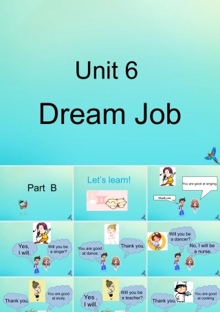 六年级英语下册 Unit 6 Dream Job Part B课件1 闽教版（三起）-闽教版小学六年级下册英语课件