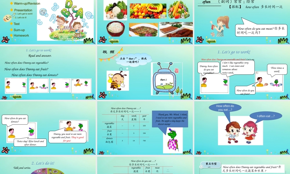 六年级英语下册 Unit 2 Good Health to You Lesson 9 Eat More Vegetables and Fruit课件 冀教版（三起）-冀教版小学六年级下册英语课件