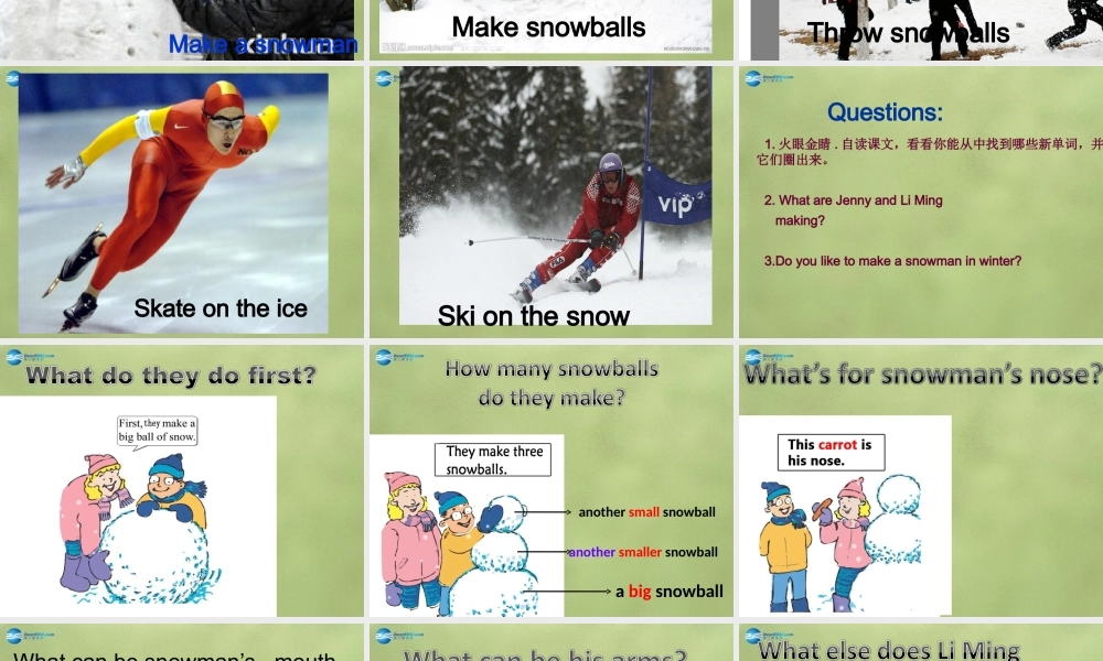 六年级英语上册《Lesson 20 Winter Fun》课件2 冀教版