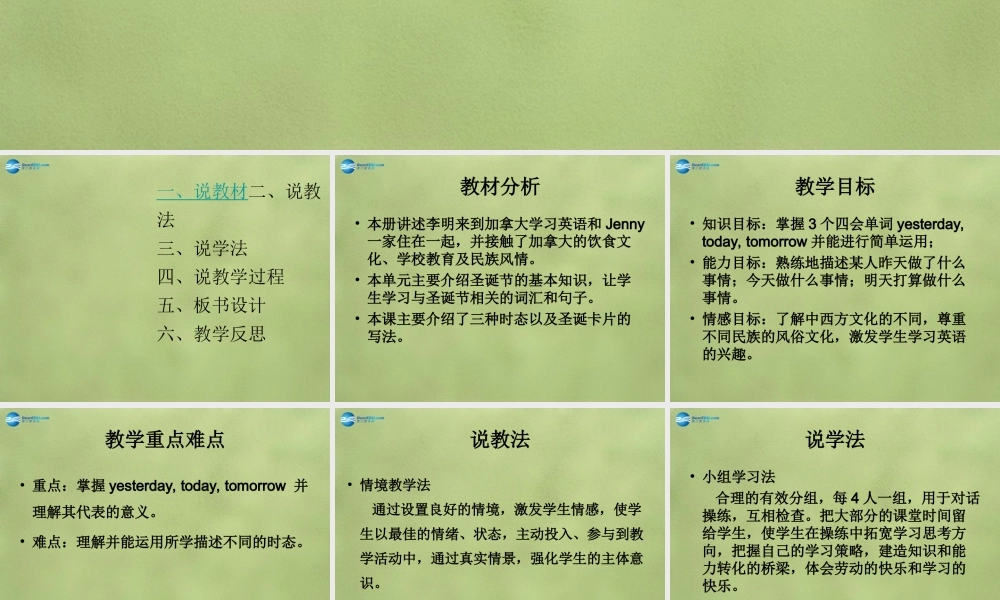 六年级英语上册《Lesson 26 Christmas Cards》课件1 冀教版