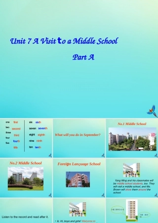 六年级英语下册 Unit 7 A Visit to a Middle School Part B课件3 闽教版（三起）-闽教版小学六年级下册英语课件