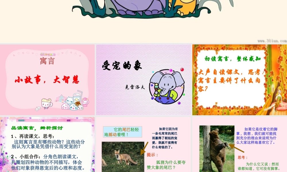 六年级语文上册 第30课《受宠的象》课件2 沪教版-沪教版小学六年级上册语文课件