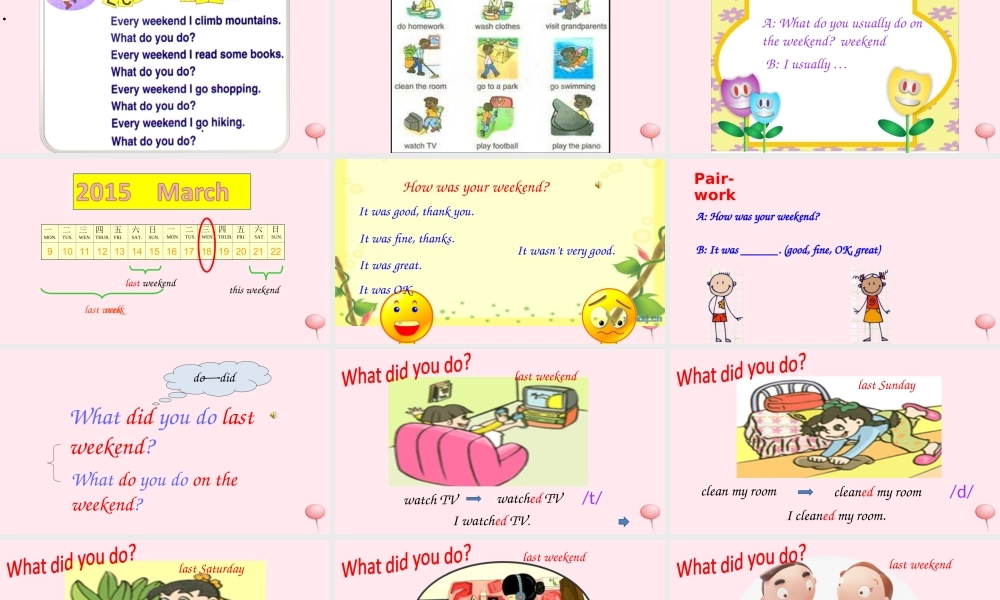 六年级英语下册 Unit 2 Last weekend A Lets talk课件 人教PEP版-人教PEP小学六年级下册英语课件