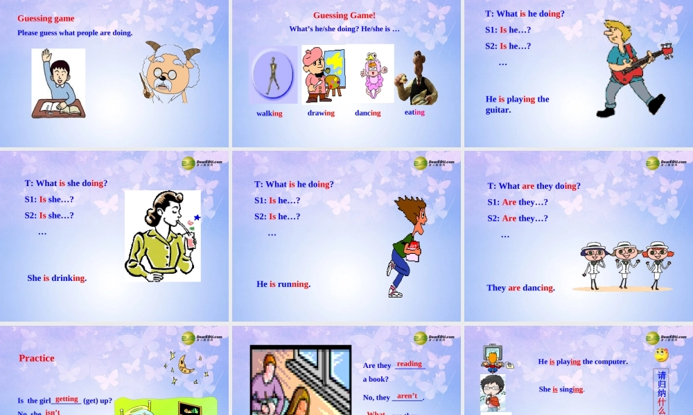 六年级英语下册 Unit 8  I’m watching TV Section AB课件 鲁教版五四制