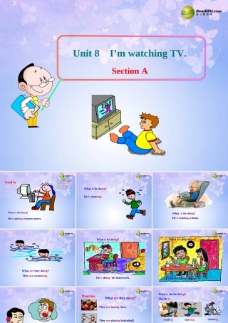 六年级英语下册 Unit 8  I’m watching TV Section AB课件 鲁教版五四制