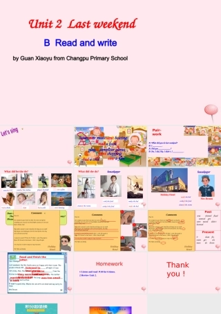 六年级英语下册 Unit 2 Last weekend B Read and write课件 人教PEP版-人教PEP小学六年级下册英语课件