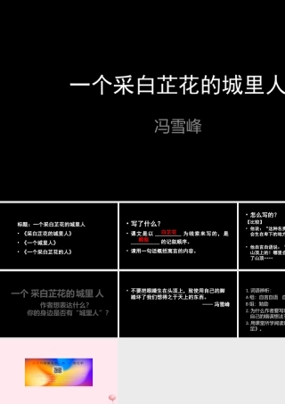 六年级语文上册 第32课《一个采白芷花的城里人》课件2 沪教版-沪教版小学六年级上册语文课件