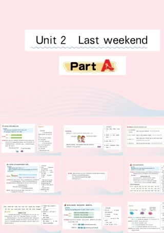 六年级英语下册 Unit 2 Last weekend Part A课堂课件 人教PEP版-人教PEP小学六年级下册英语课件