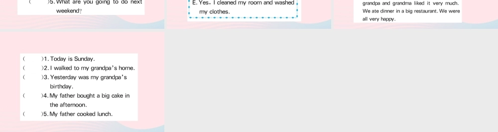 六年级英语下册 Unit 2 Last weekend Part A作业课件 人教PEP版-人教PEP小学六年级下册英语课件