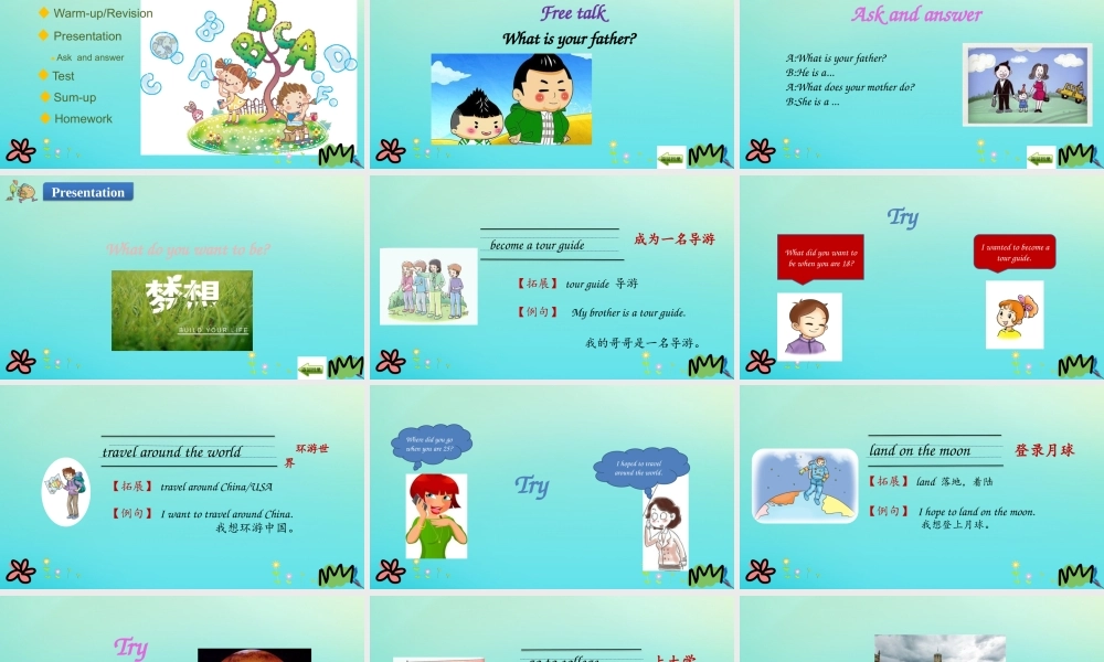 六年级英语下册 Unit 8 What’s Your Dream（第1课时）课件 陕旅版（三起）-陕旅版小学六年级下册英语课件