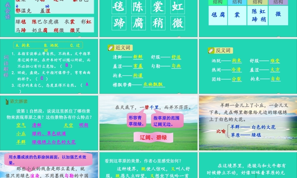 六年级语文上册 第一单元 1 草原课件