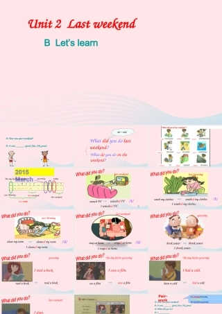 六年级英语下册 Unit 2 Last weekend Part B Lets learn教学课件 人教PEP版-人教PEP小学六年级下册英语课件