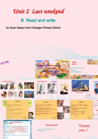 六年级英语下册 Unit 2 Last weekend Part B Read and write教学课件 人教PEP版-人教PEP小学六年级下册英语课件