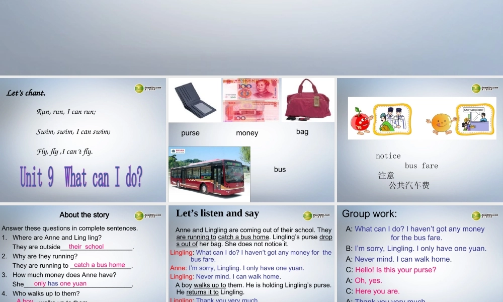 六年级英语下册 Unit 9 What can I do？课件（1） 湘少版