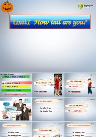六年级英语下册 unit1 How tall are you课件（2） 人教PEP